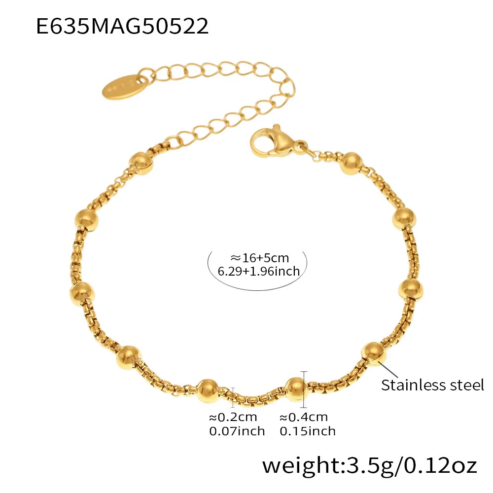 Wholesale Geometric Stainless Steel Electroplated 18K Real Gold 5A Zircon Diy Bracelet Anklet Jewelry For Women - Image 34