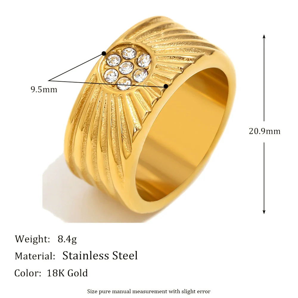 Wholesale Geometric Stainless Steel Electroplated Bracelet And Ring For Women - Image 2
