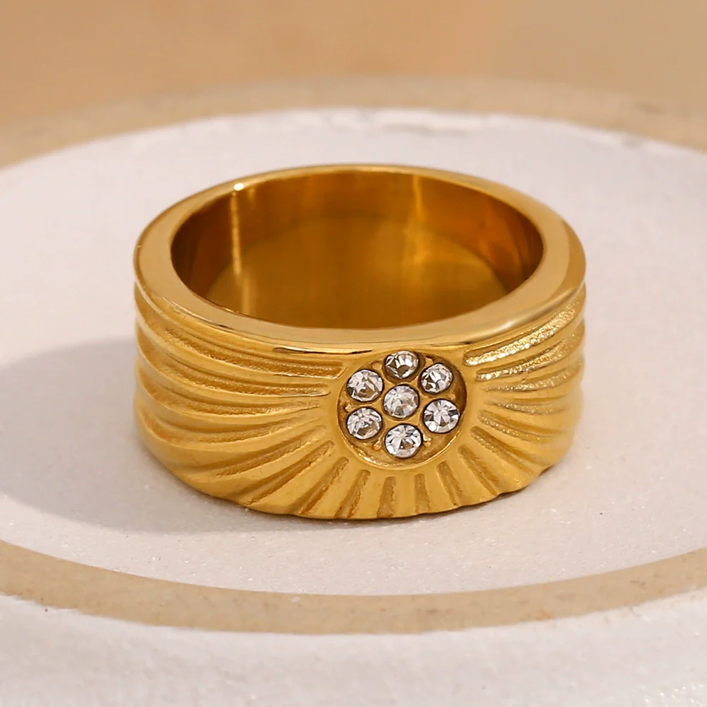 Wholesale Geometric Stainless Steel Electroplated Bracelet And Ring For Women - Image 3