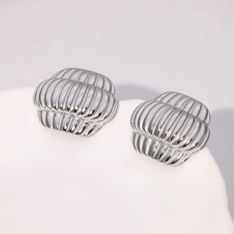 Wholesale Geometric Stainless Steel Electroplated Earrings For Women - Image 4
