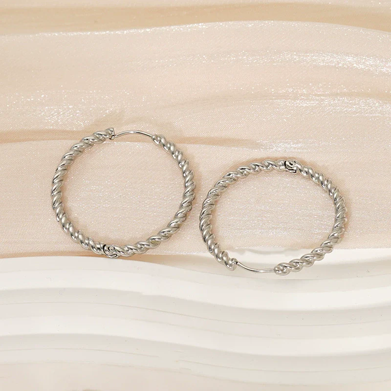 Wholesale Geometric Stainless Steel Electroplated Earrings For Women - Image 4