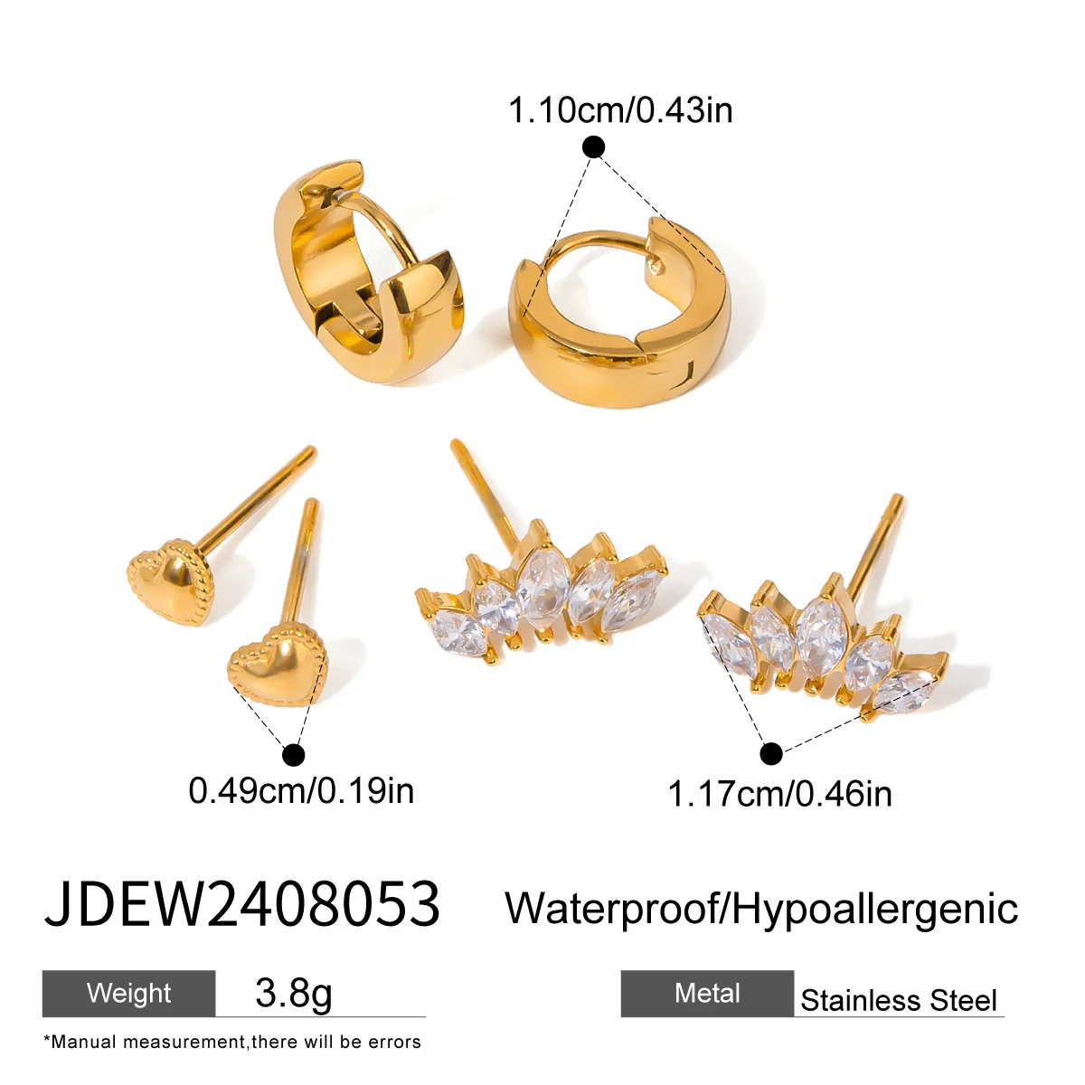 Wholesale Geometric Stainless Steel Electroplated Hoop Earrings For Women - Image 5