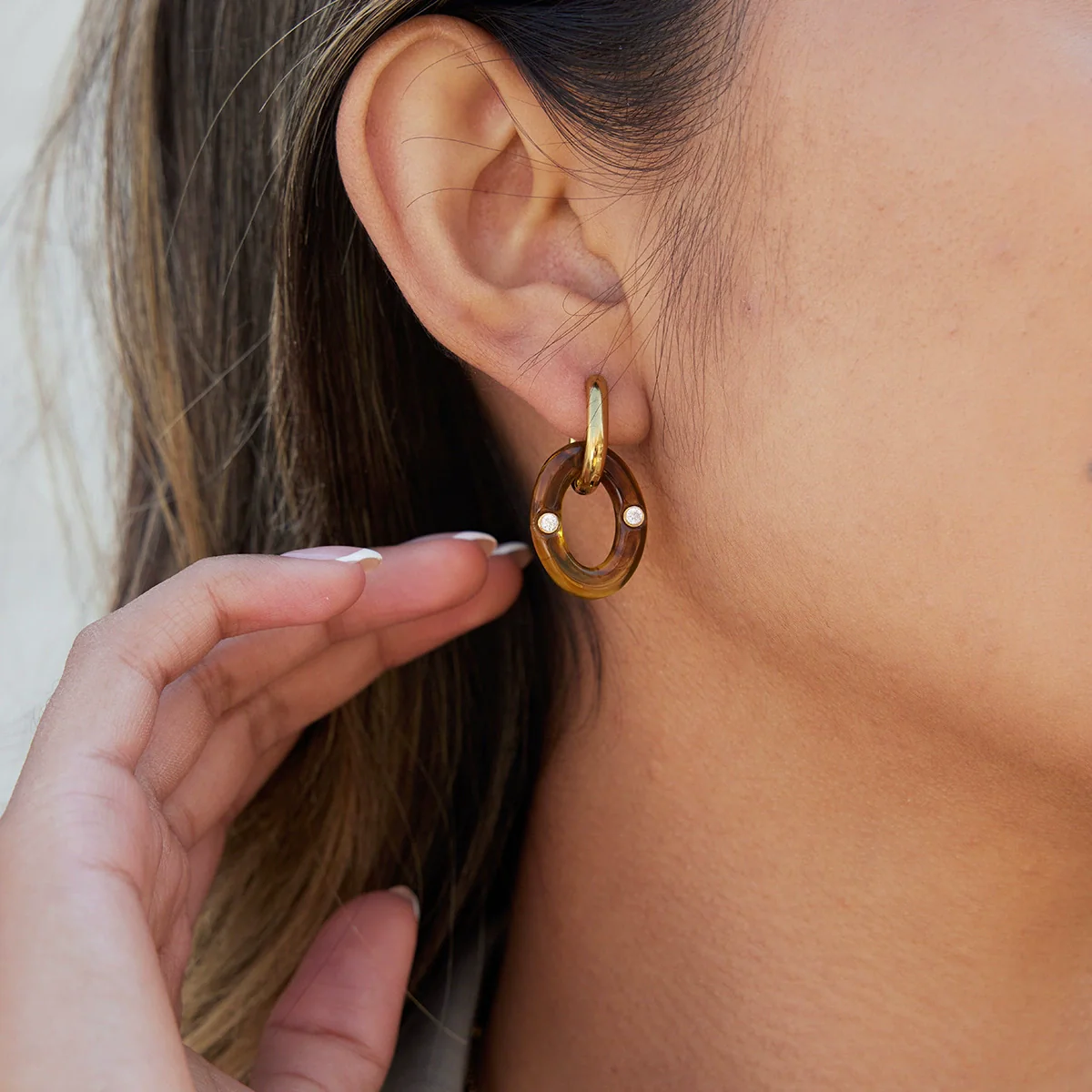Wholesale Geometric Stainless Steel Electroplated Hoop Earrings For Women - Image 4