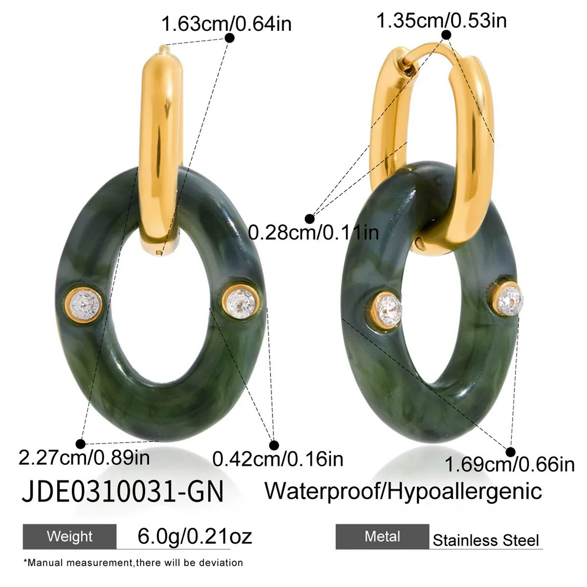 Wholesale Geometric Stainless Steel Electroplated Hoop Earrings For Women - Image 7