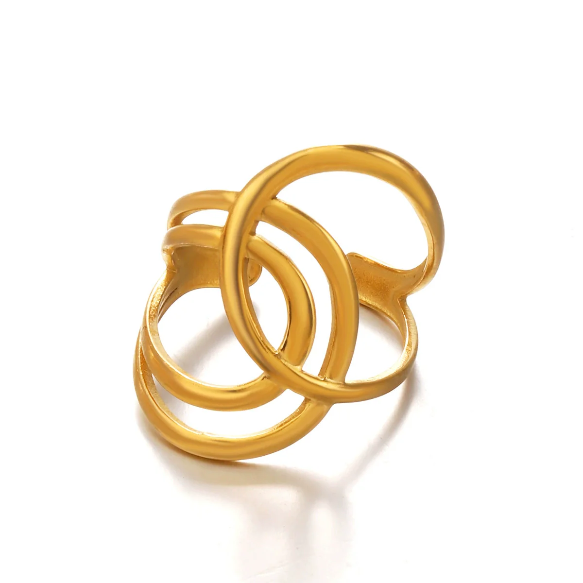 Wholesale Geometric Stainless Steel Electroplated Open Ring For Women - Image 5