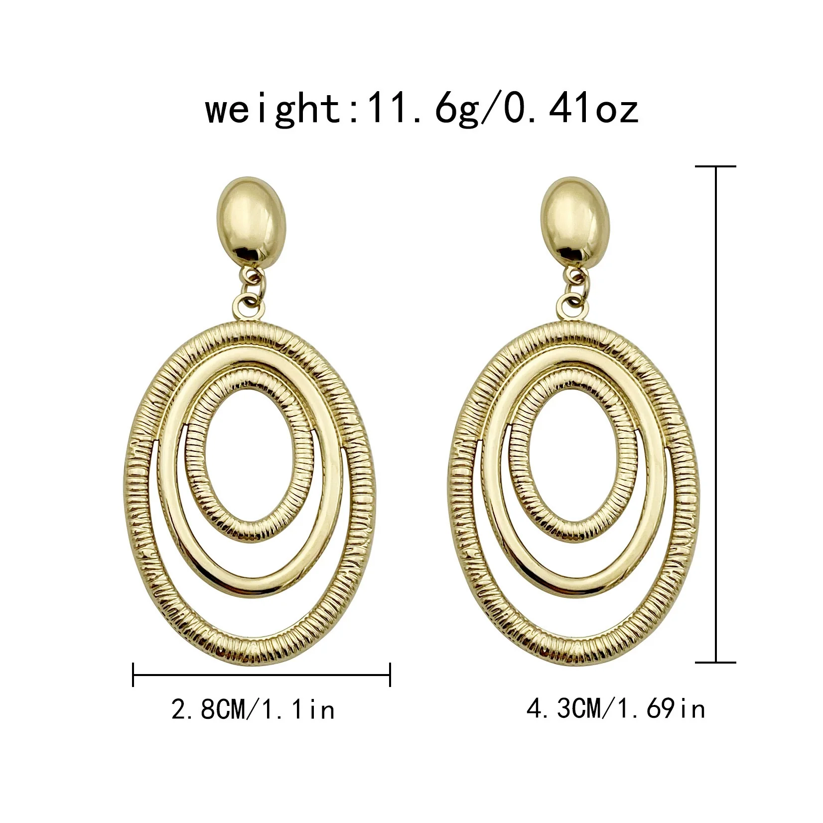 Wholesale Geometric Stainless Steel Goldplated Round Earrings For Women - Image 6
