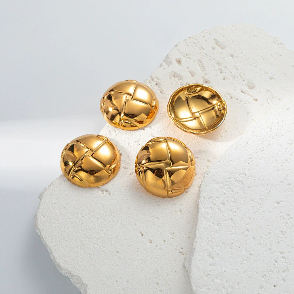 Wholesale Geometric Stainless Steel Goldplated Turtle Shell Fashion Personality Earrings For Women - Image 2