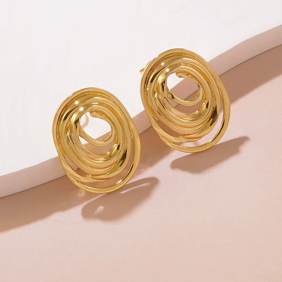 Wholesale Geometric Stainless Steel Stamped Earrings For Women - Image 11