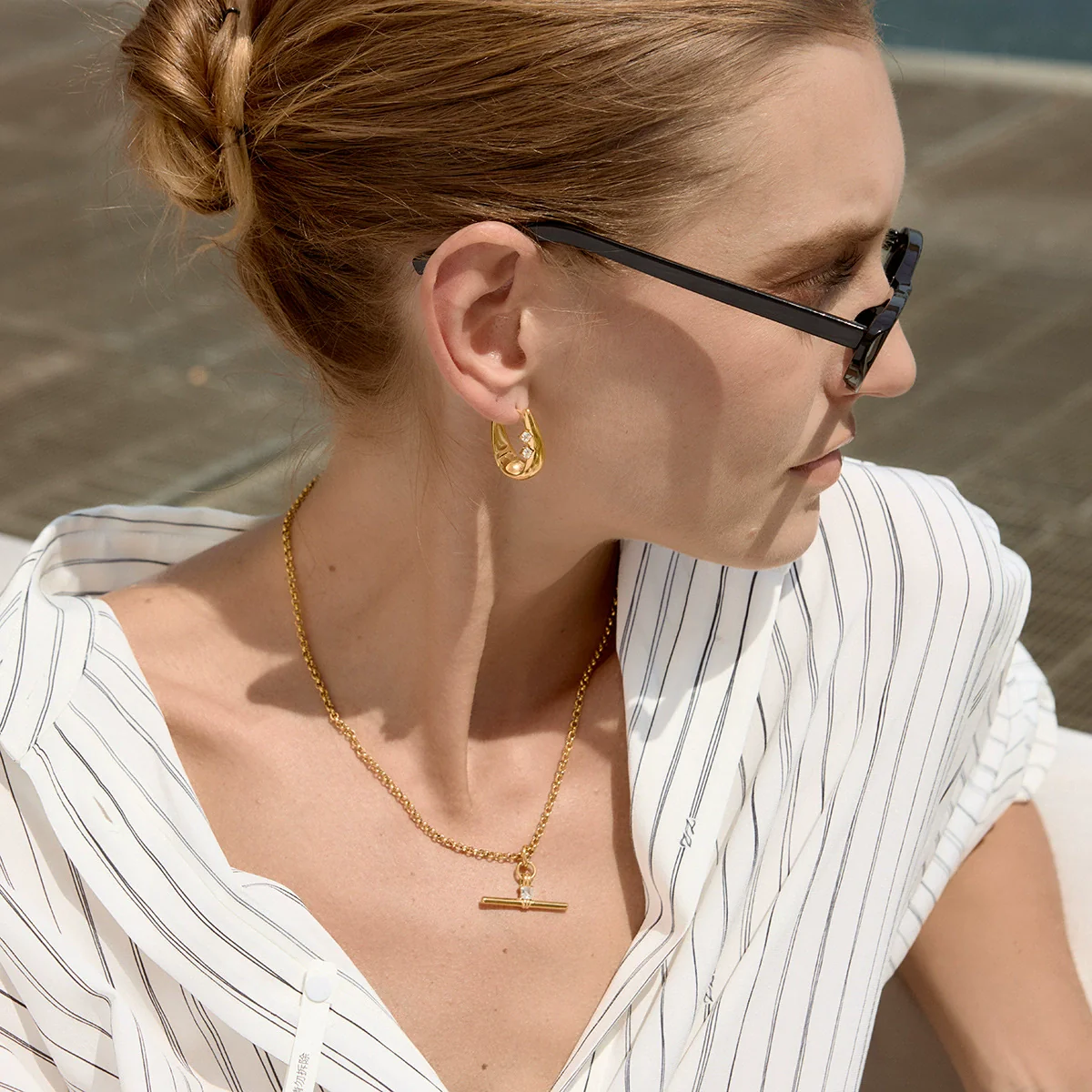 Wholesale Geometric Stainless Steel Women's Necklace With Pvd Furnace Vacuum Real Gold Plating - Image 3