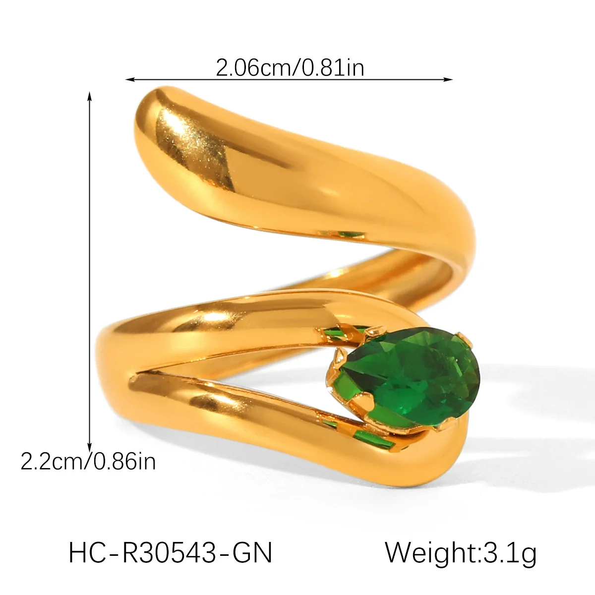 Wholesale Geometric Stainless Steel Zirconia Inlaid Open Ring For Women Couple Jewelry - Image 21
