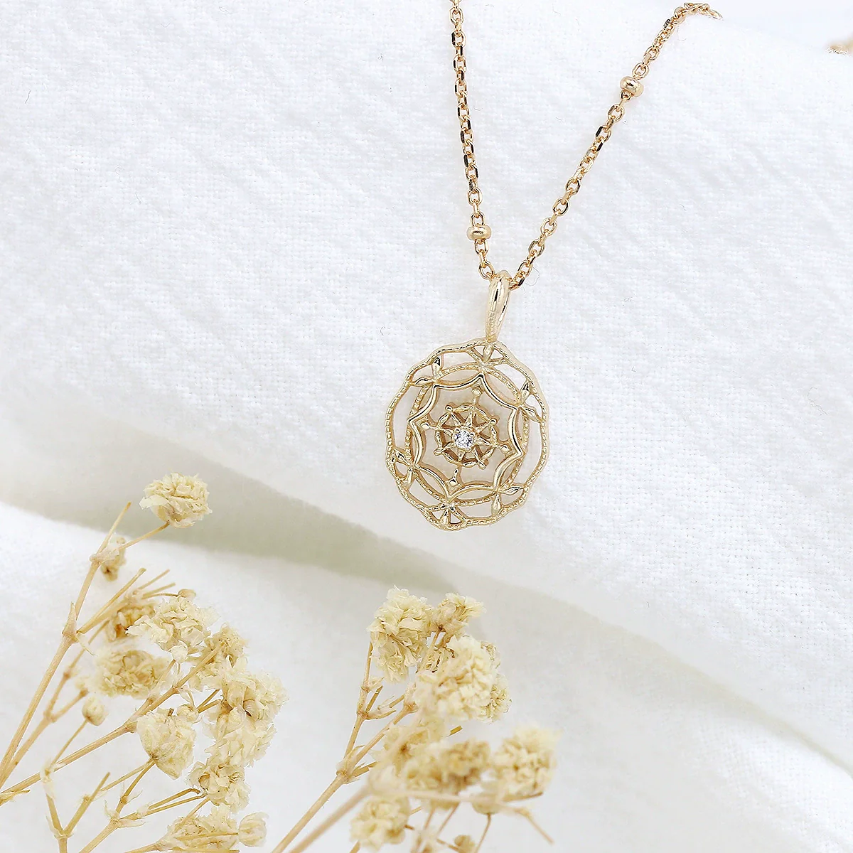 Wholesale Geometric Star Hollow Zircon Egg Pendant 925 Sterling Silver Plated 14K Gold Jewelry