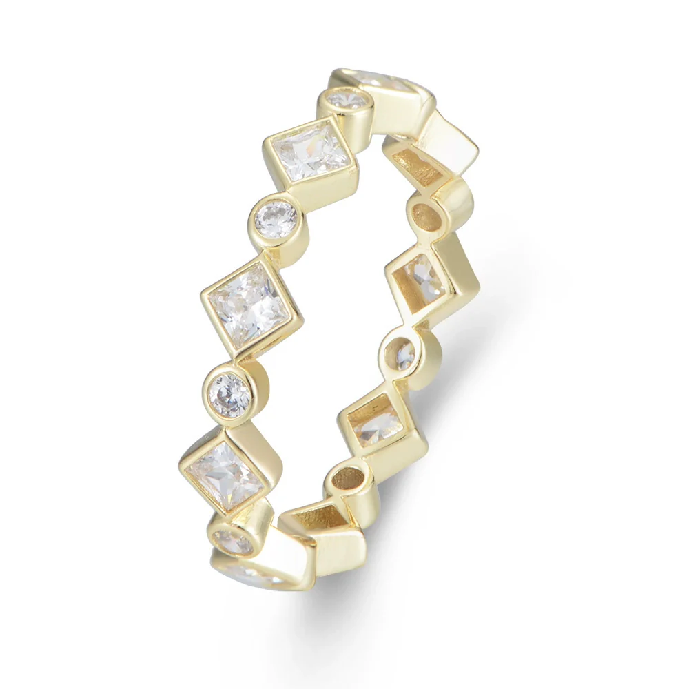 Wholesale Geometric Sterling Silver Diamond Ring For Women - Image 5