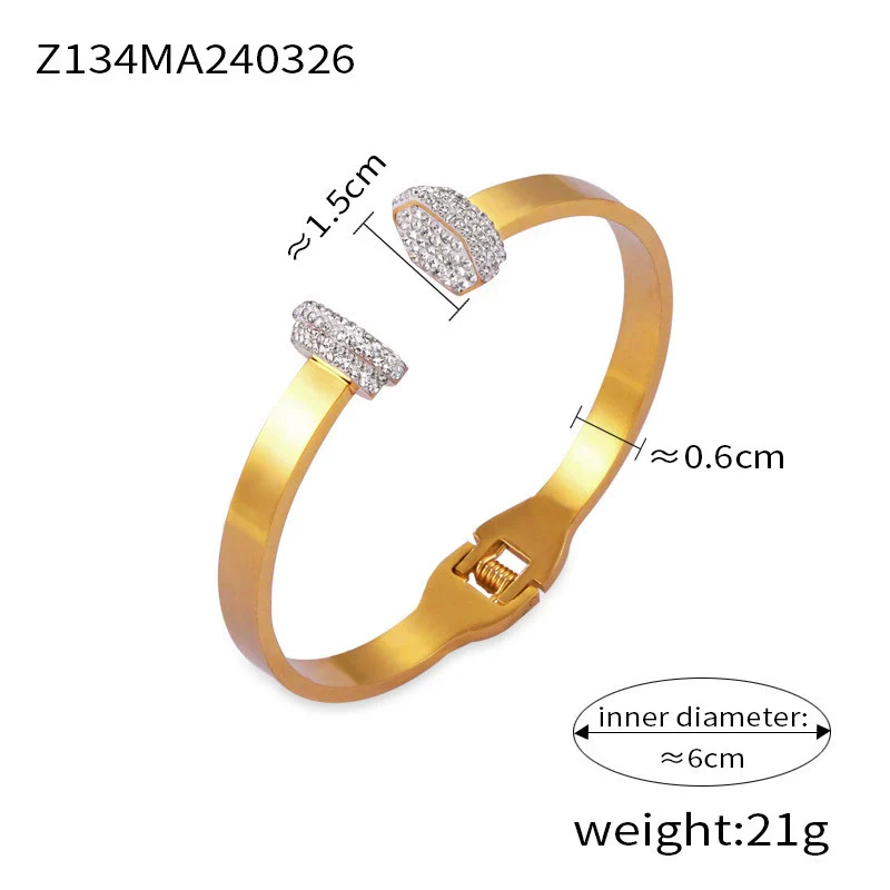 Wholesale Geometric Style Goldplated Titanium Steel Multilayer Stacked Women's Bracelet - Image 9