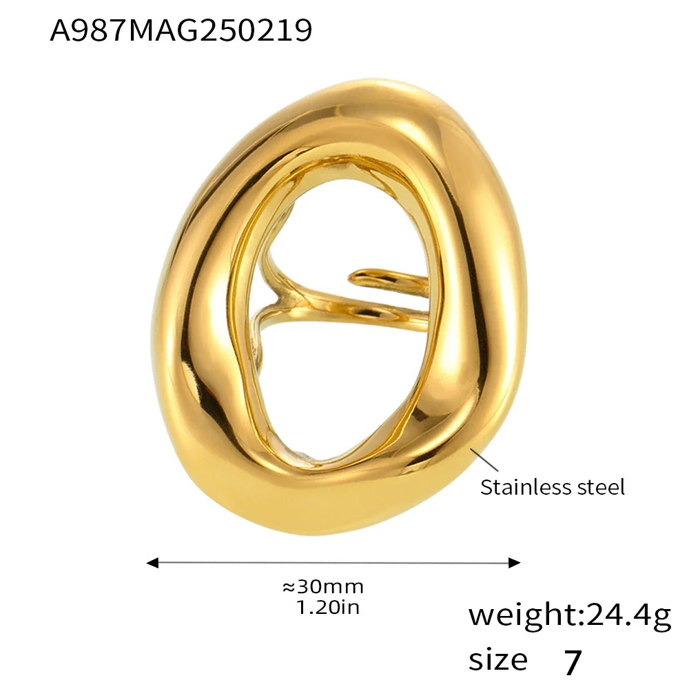 Wholesale Geometric Titanium Steel Electroplated Ferris Wheel Ring For Women And Men - Image 6