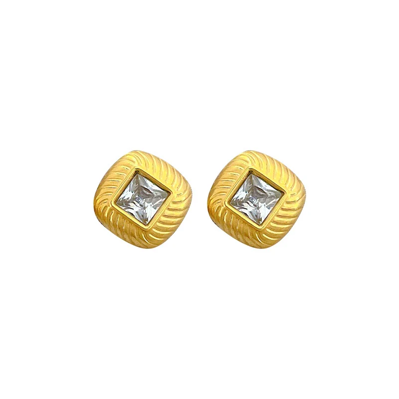 Wholesale Geometric Titanium Steel Electroplated Minimalistic Earrings For Men And Women - Image 4
