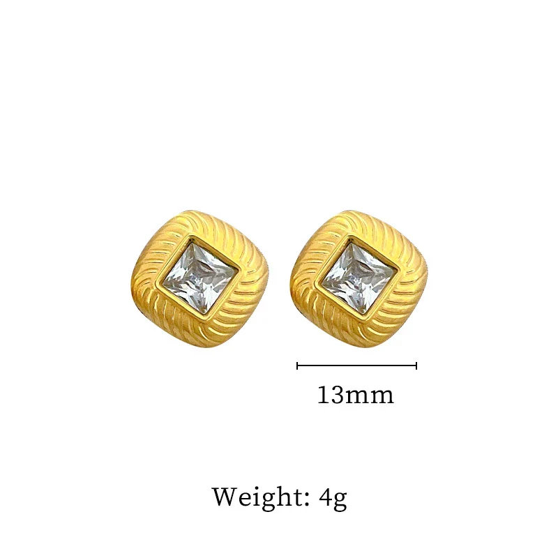 Wholesale Geometric Titanium Steel Electroplated Minimalistic Earrings For Men And Women - Image 5