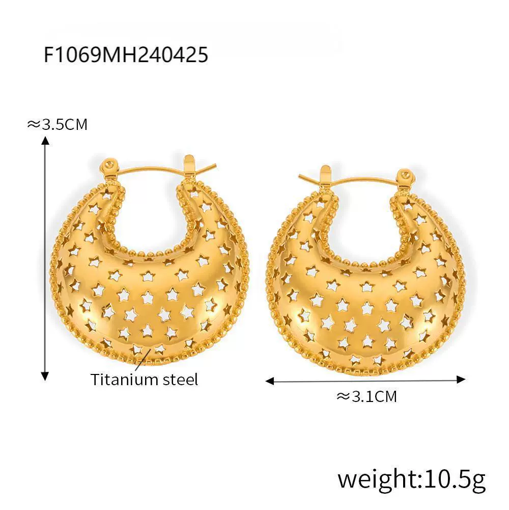 Wholesale Geometric Titanium Steel Goldplated Earrings For Women - Image 12