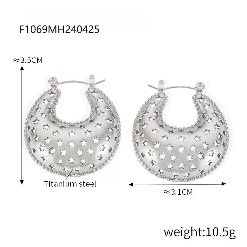 Wholesale Geometric Titanium Steel Goldplated Earrings For Women - Image 13