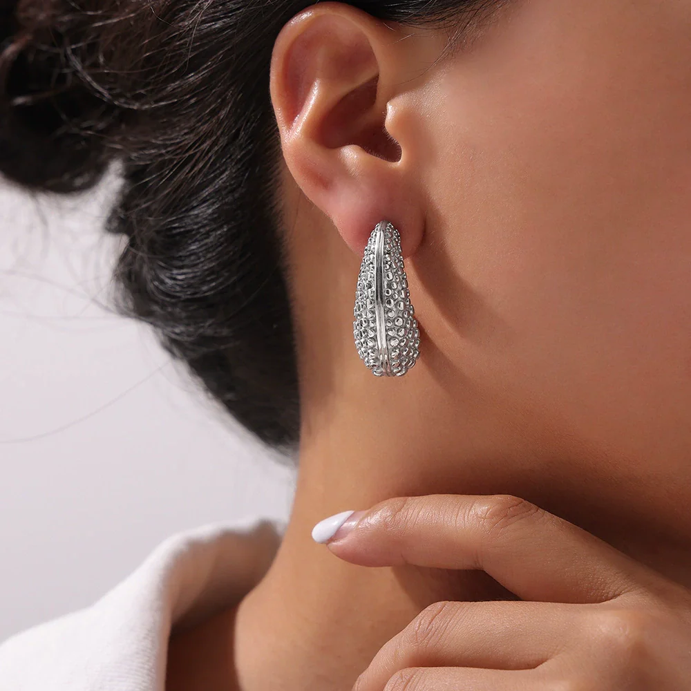 Wholesale Geometric Titanium Steel Goldplated Earrings For Women - Image 2