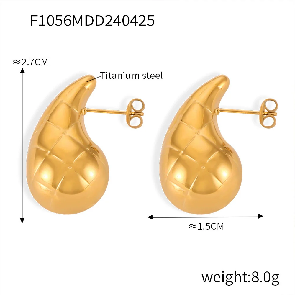 Wholesale Geometric Titanium Steel Goldplated Earrings For Women - Image 6