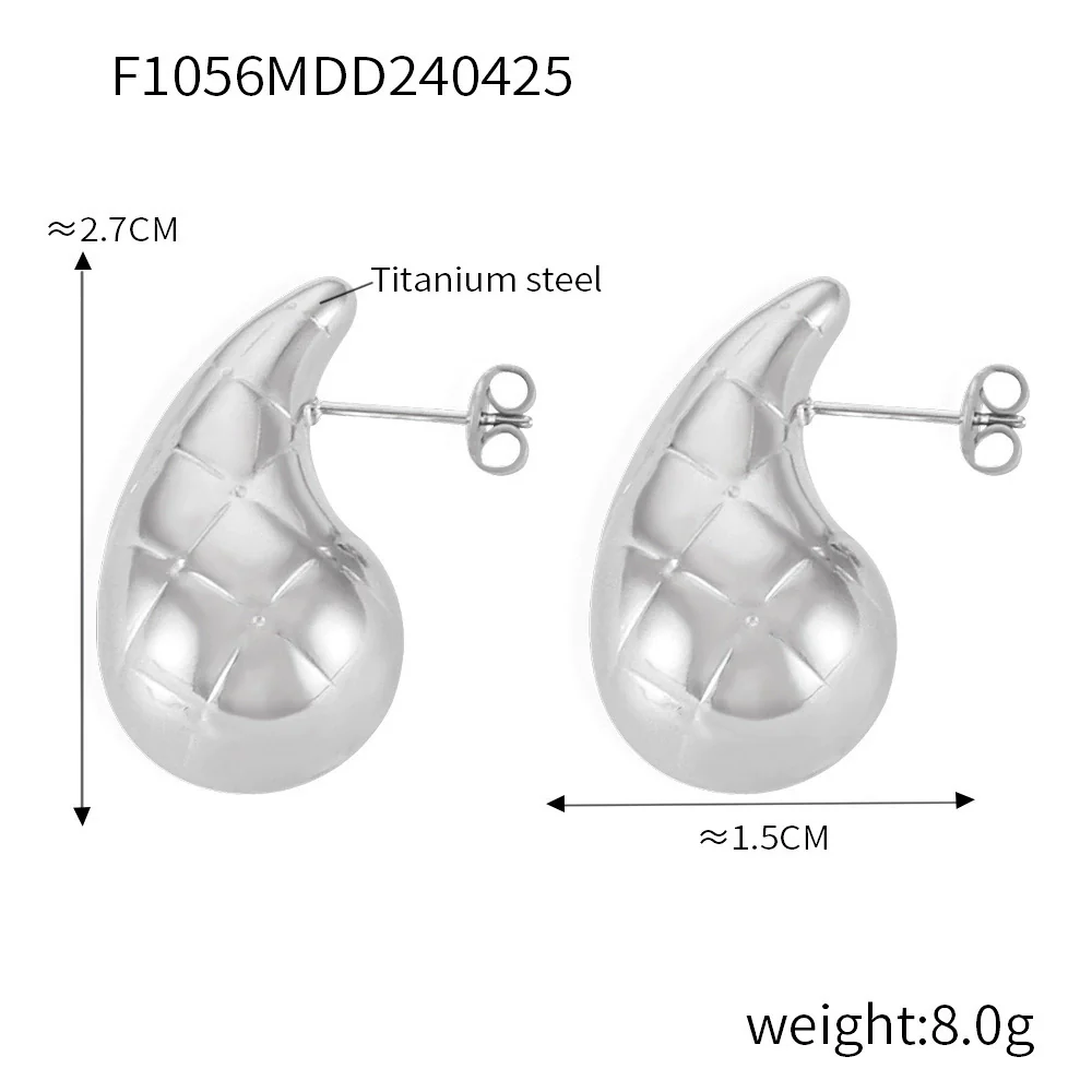Wholesale Geometric Titanium Steel Goldplated Earrings For Women - Image 7