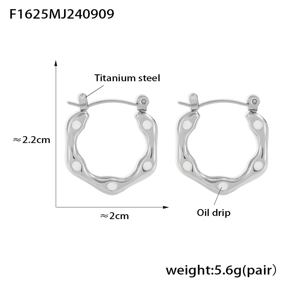 Wholesale Geometric Ushaped Oil Drop Titanium Steel And Stainless Steel Electroplated Earrings For Women - Image 9