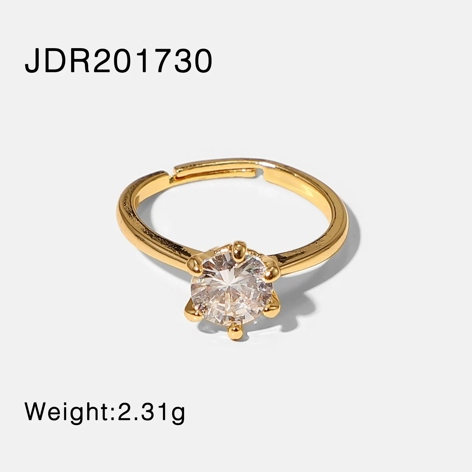Wholesale Geometric White Zircon Stainless Steel Electroplated Ring Jewelry For Women - Image 7
