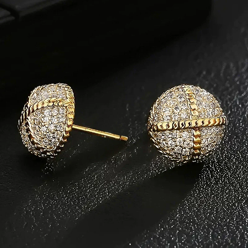 Wholesale Geometric Zircon Inlay Copper Earrings Unisex Fashion