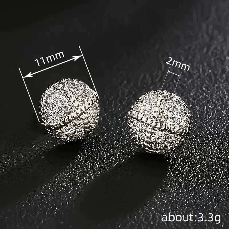 Wholesale Geometric Zircon Inlay Copper Earrings Unisex Fashion - Image 4