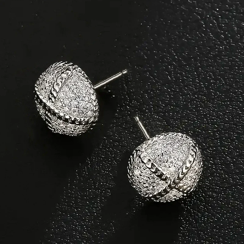 Wholesale Geometric Zircon Inlay Copper Earrings Unisex Fashion - Image 5