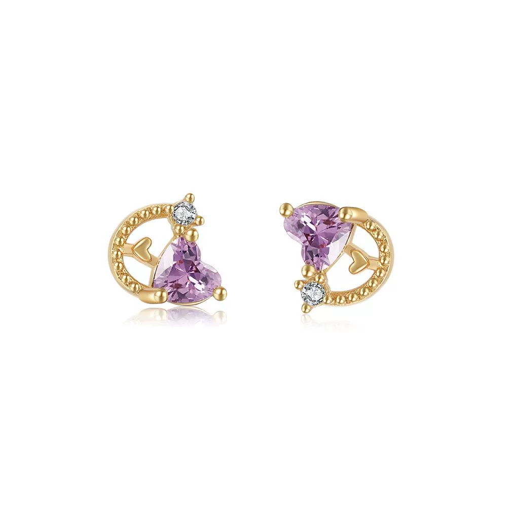Wholesale Girls Cute Fruit Style Zircon Earrings Made Of Environmental Protection Copper With 925 Silver Needle And Real Gold Plating - Image 12