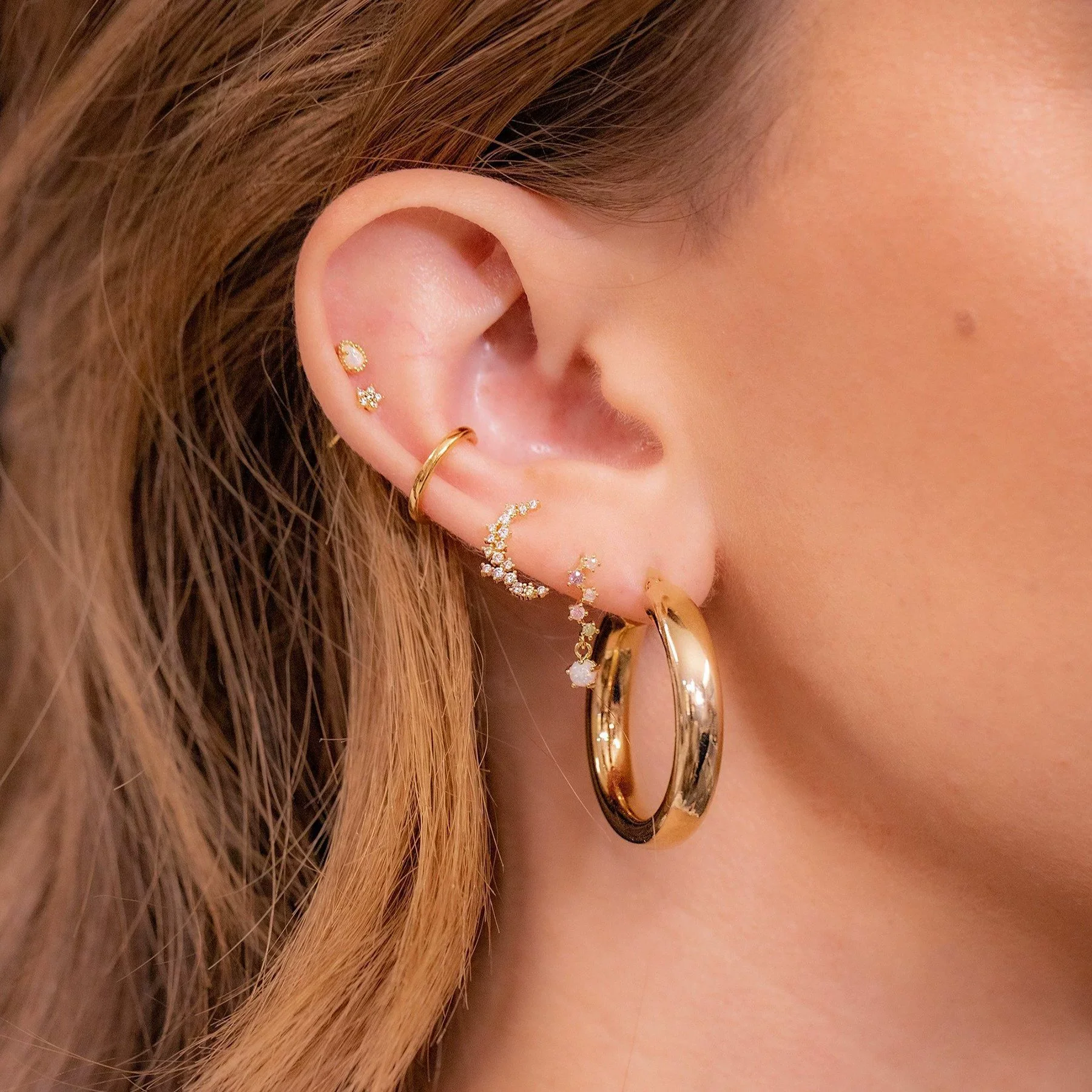 Wholesale Girls Cute Fruit Style Zircon Earrings Made Of Environmental Protection Copper With 925 Silver Needle And Real Gold Plating - Image 4