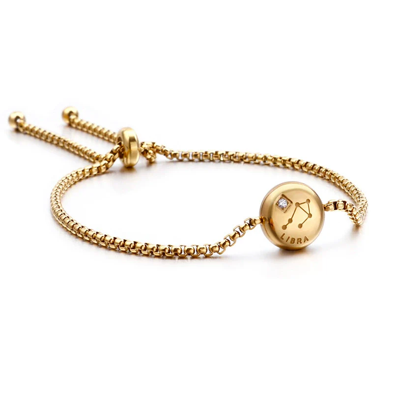 Wholesale Girls Simple Student Constellation Titanium Steel Diamond Bracelet - Image 6