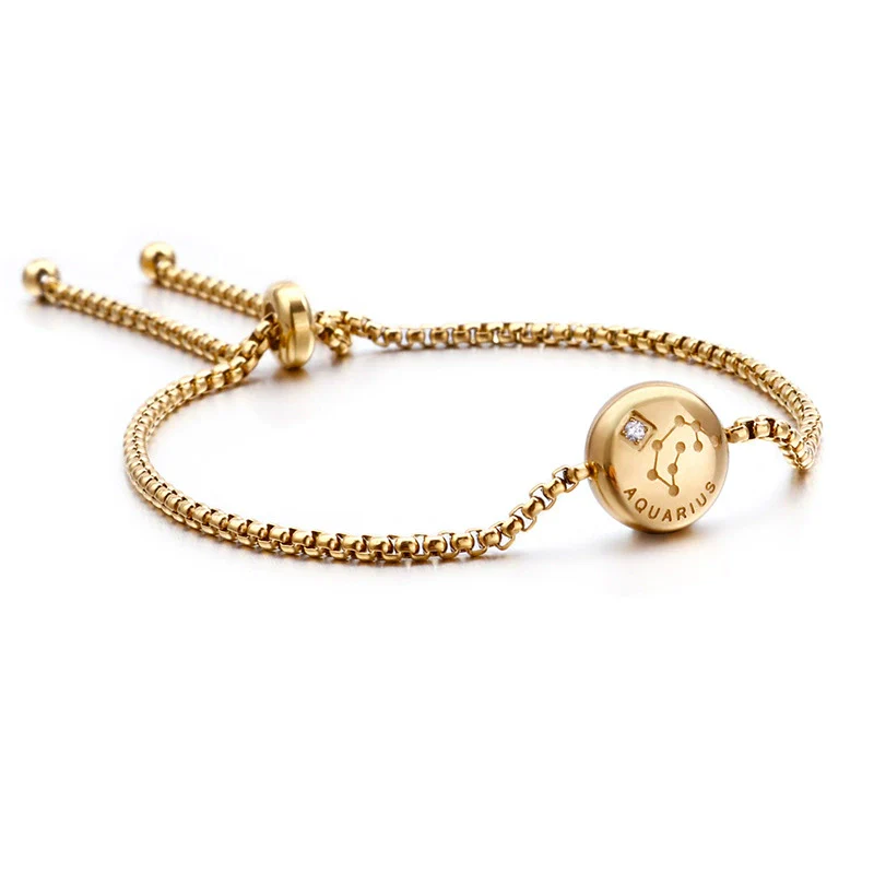 Wholesale Girls Simple Student Constellation Titanium Steel Diamond Bracelet - Image 8