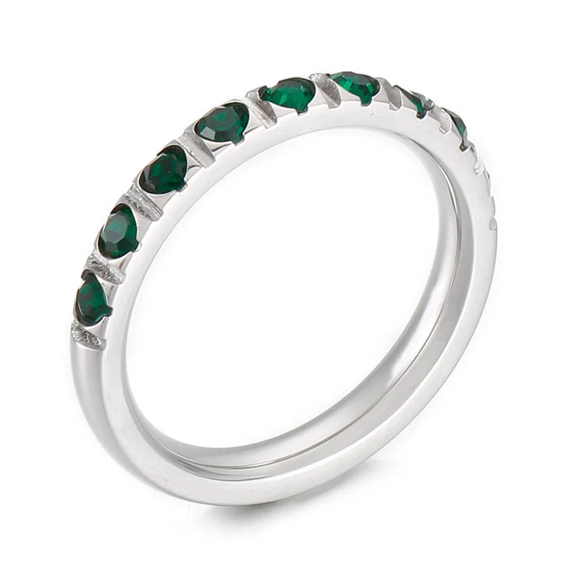 Wholesale Girls Titanium Steel Geometric Style Stacked Ring With Electroplating Treatment - Image 10