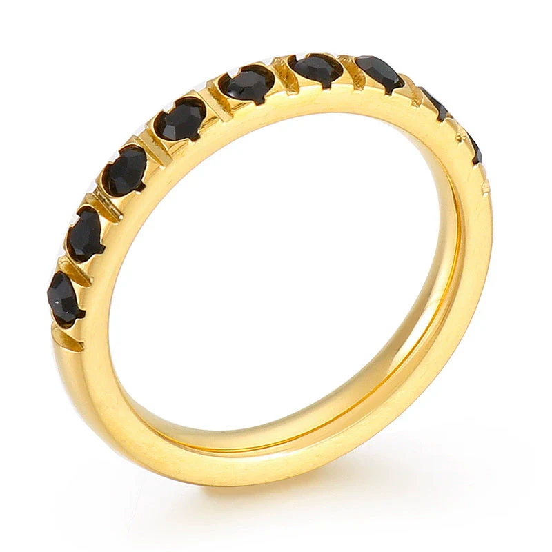 Wholesale Girls Titanium Steel Geometric Style Stacked Ring With Electroplating Treatment - Image 11