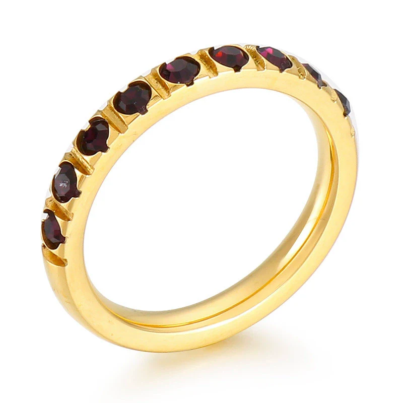 Wholesale Girls Titanium Steel Geometric Style Stacked Ring With Electroplating Treatment - Image 13