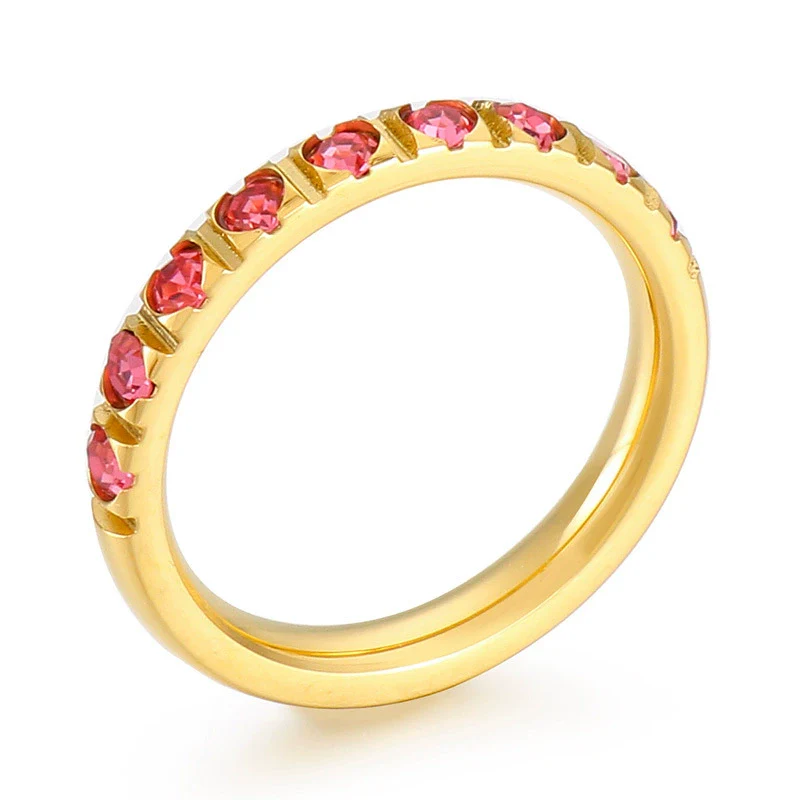 Wholesale Girls Titanium Steel Geometric Style Stacked Ring With Electroplating Treatment - Image 14