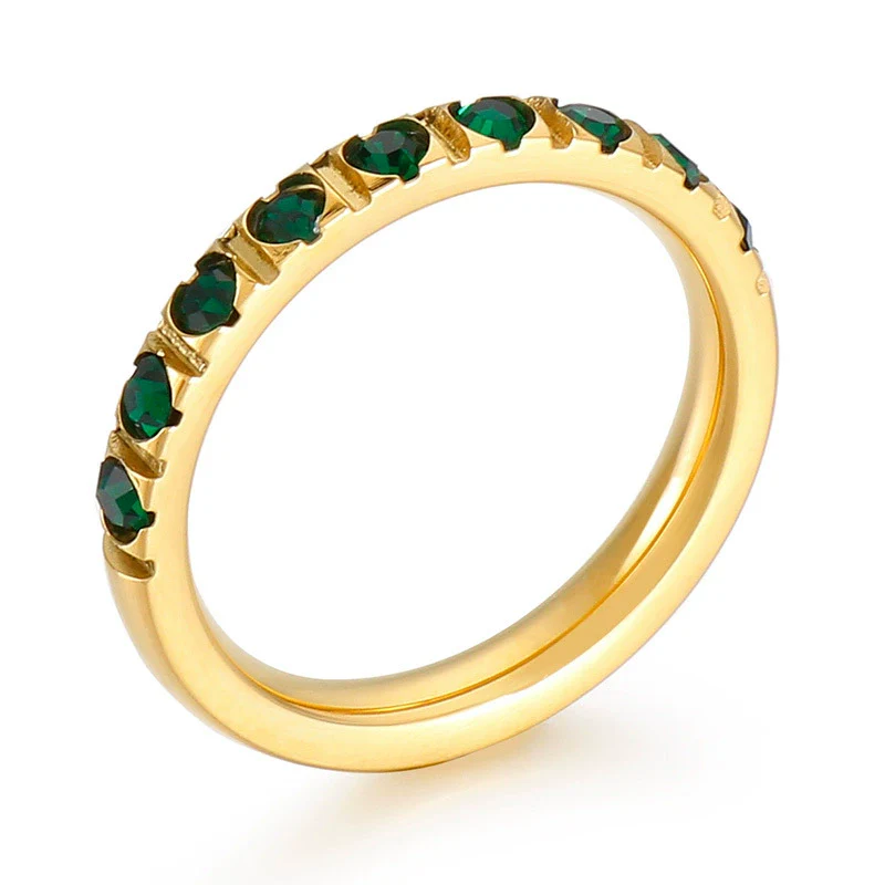 Wholesale Girls Titanium Steel Geometric Style Stacked Ring With Electroplating Treatment - Image 15
