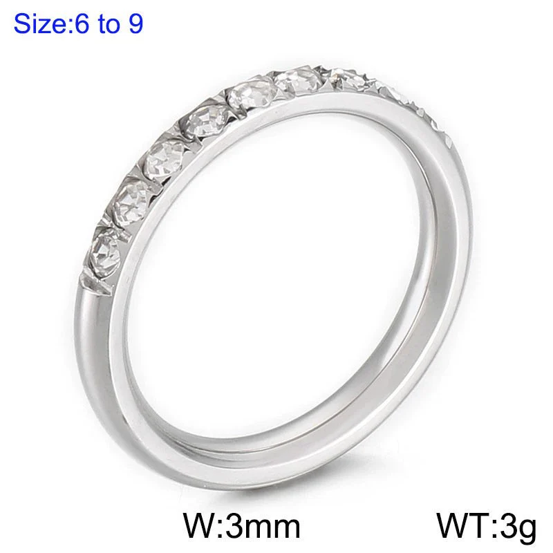 Wholesale Girls Titanium Steel Geometric Style Stacked Ring With Electroplating Treatment - Image 16