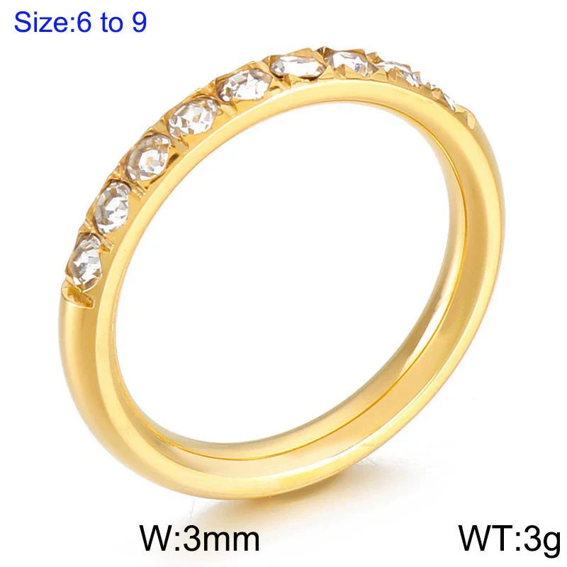 Wholesale Girls Titanium Steel Geometric Style Stacked Ring With Electroplating Treatment - Image 17