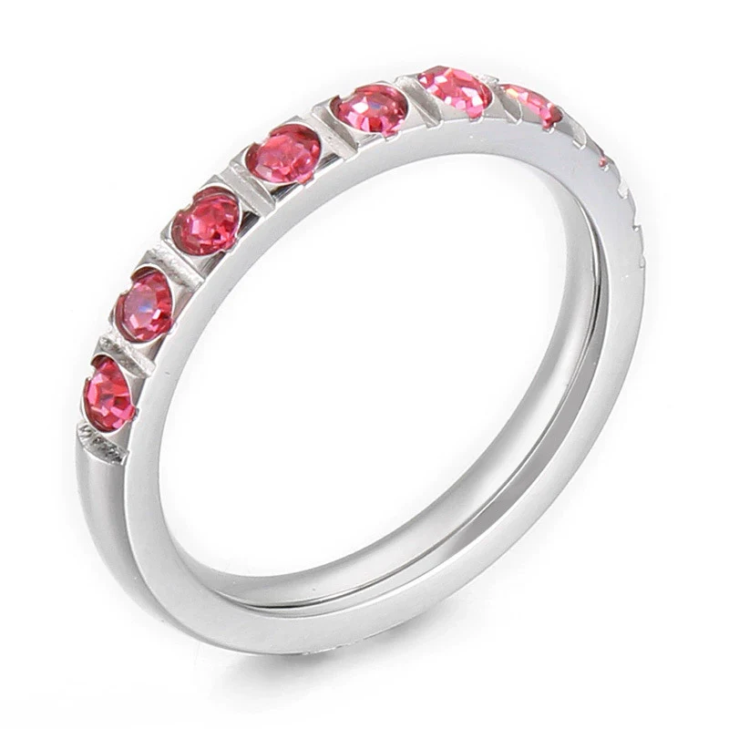 Wholesale Girls Titanium Steel Geometric Style Stacked Ring With Electroplating Treatment - Image 7