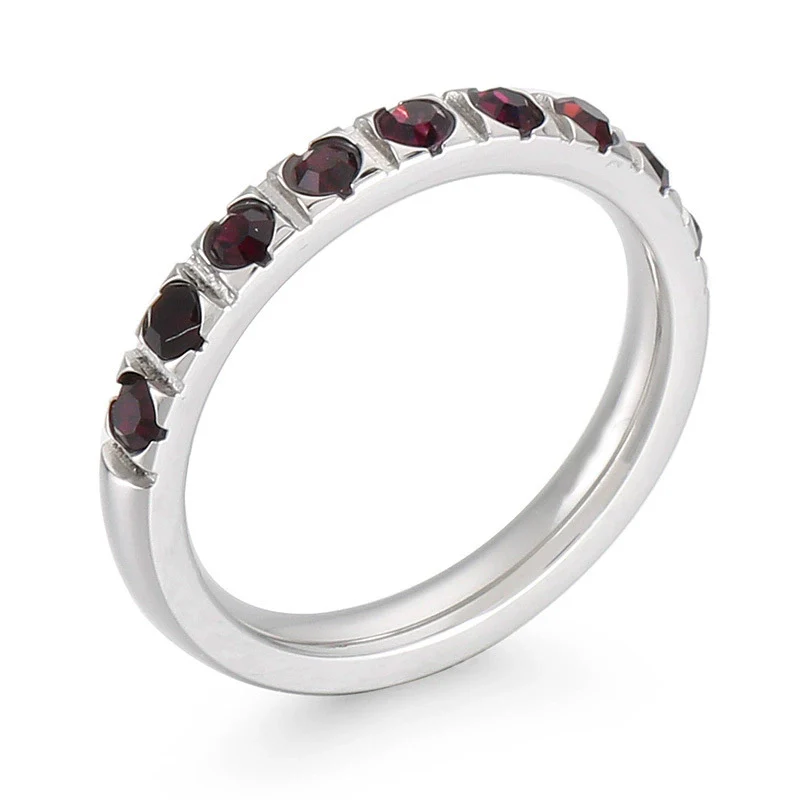 Wholesale Girls Titanium Steel Geometric Style Stacked Ring With Electroplating Treatment - Image 9