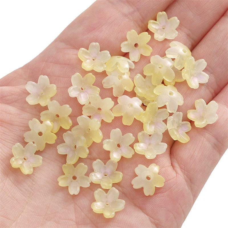 Wholesale Glass And Glaze Natural Style Three Dimensional Medium Hole Cherry Blossom Beaded Jewelry Material For Necklace And Bracelet - Image 10