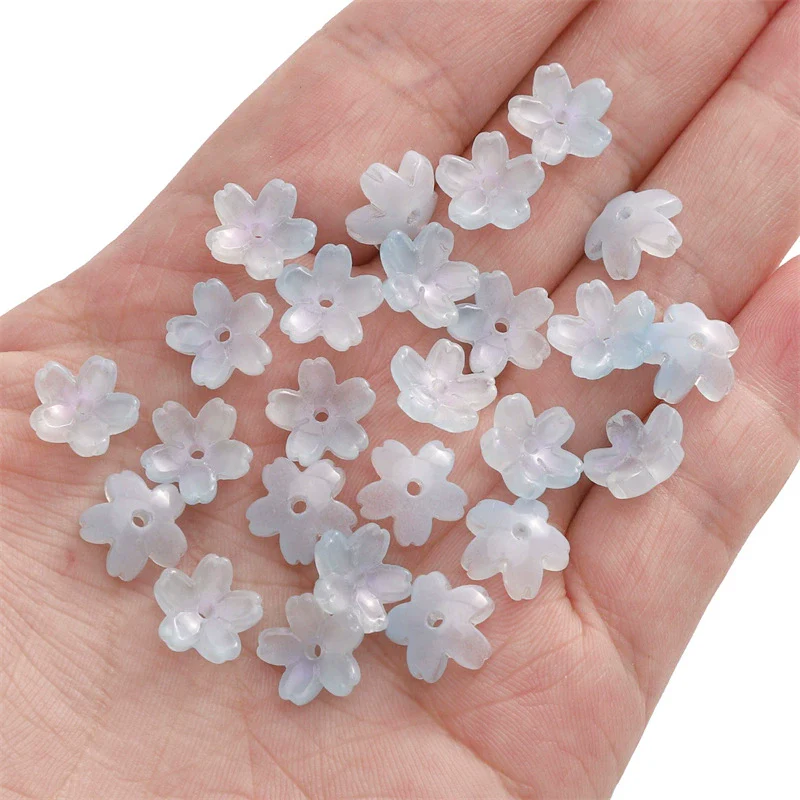 Wholesale Glass And Glaze Natural Style Three Dimensional Medium Hole Cherry Blossom Beaded Jewelry Material For Necklace And Bracelet - Image 12