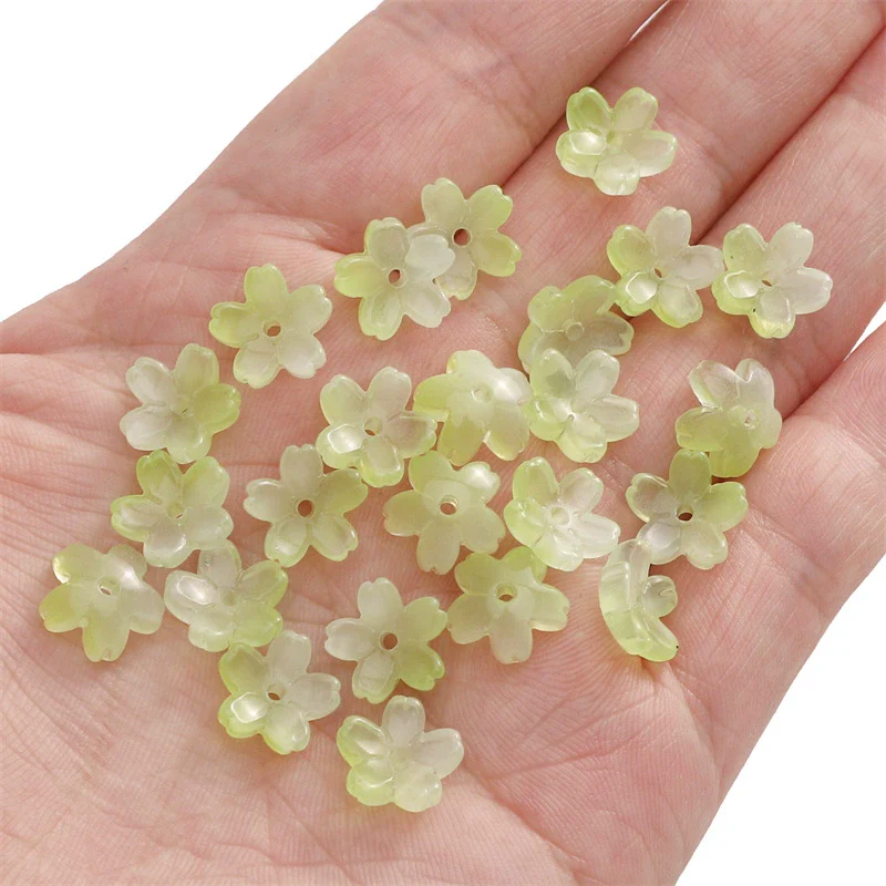 Wholesale Glass And Glaze Natural Style Three Dimensional Medium Hole Cherry Blossom Beaded Jewelry Material For Necklace And Bracelet - Image 13