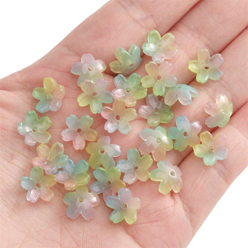 Wholesale Glass And Glaze Natural Style Three Dimensional Medium Hole Cherry Blossom Beaded Jewelry Material For Necklace And Bracelet - Image 15