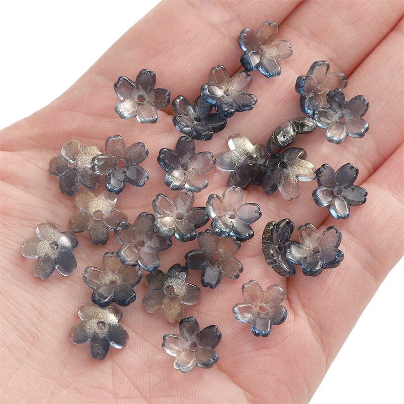Wholesale Glass And Glaze Natural Style Three Dimensional Medium Hole Cherry Blossom Beaded Jewelry Material For Necklace And Bracelet - Image 19
