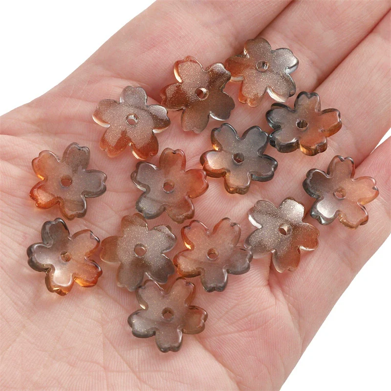 Wholesale Glass And Glaze Natural Style Three Dimensional Medium Hole Cherry Blossom Beaded Jewelry Material For Necklace And Bracelet - Image 21