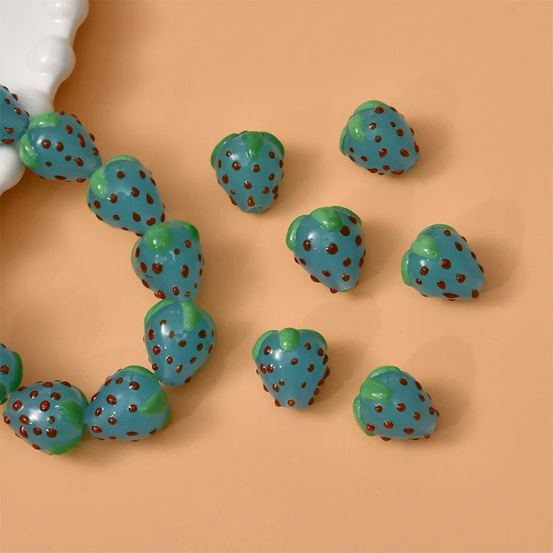 Wholesale Glass And Glaze Strawberry Plum Loose Beads Dripping Glue Handmade Earrings Accessories - Image 10